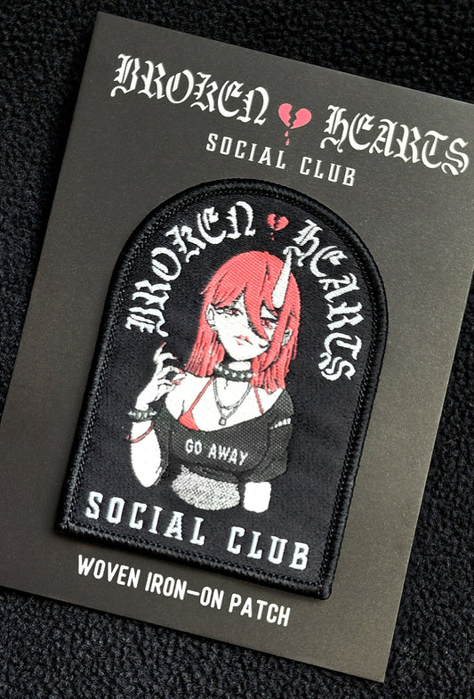 Broken Hearts Social Club Woven Iron-On Patch